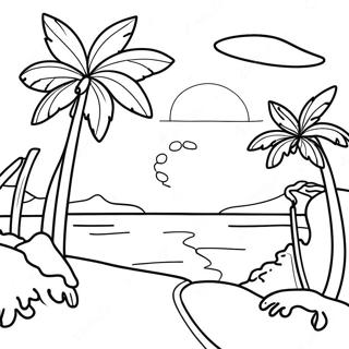 Page De Coloriage De Coucher De Soleil Colore En Californie 102685-40887