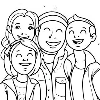 Page De Coloriage Des Amis Victorieux Riant 102813 40985