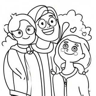 Page De Coloriage Des Amis Victorieux Riant 102813 40987