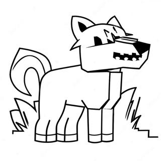 Page De Coloriage De Loup Aventurier Minecraft 103071-41184