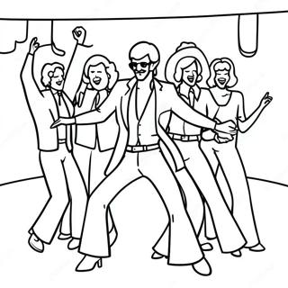 Page De Coloriage Scene De Danse Disco Coloree Des Annees 70 103121 41224