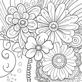 Page De Coloriage Flower Power Vibrante Des Annees 70 103123-41229