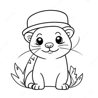 Page De Coloriage Furet Mignon Avec Un Chapeau 103147 41241