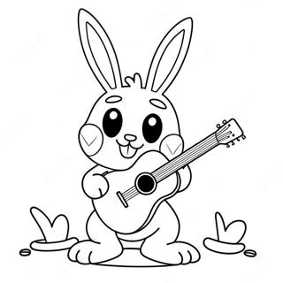 Page De Coloriage De Toy Bonnie Mignon Jouant De La Guitare 103531-41538