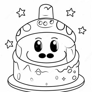 Page De Coloriage Du Gateau Danniversaire Colore De Mario 103892-41819