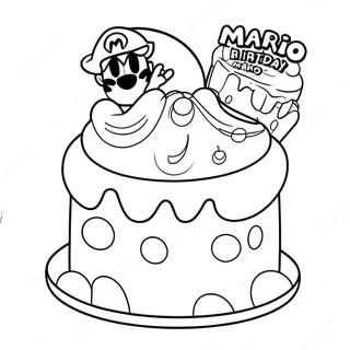 Page De Coloriage Du Gateau Danniversaire Colore De Mario 103892-41820