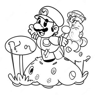 Page De Coloriage De Laventure Danniversaire De Super Mario 103894 41826