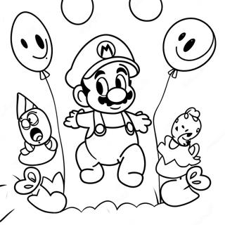 Page De Coloriage Des Ballons Danniversaire De Mario 103895-41830