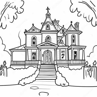 Page De Coloriage De Manoir Hante Etrange La Nuit 104150-42025