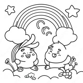 Page De Coloriage Des Amis Arc En Ciel Rouges Heureux 104383-42209