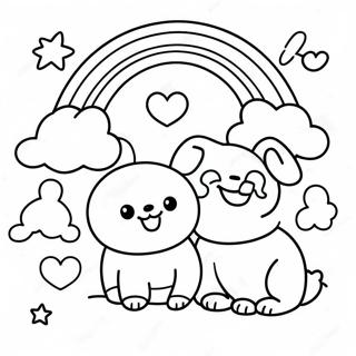 Page De Coloriage Des Amis Arc En Ciel Rouges Heureux 104383-42211