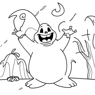 Page De Coloriage Oogie Boogie Avec Un Fond Effrayant 104508-42297