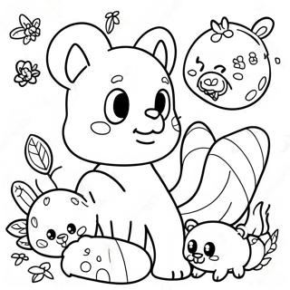 Page De Coloriage Animaux De La Foret Mignons 104534-42319