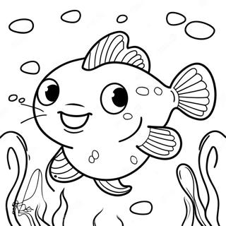 Page De Coloriage De Poisson Chat Heureux En Train De Nager 104611 42381