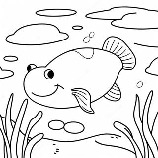Page De Coloriage De Poisson Chat Heureux En Train De Nager 104611 42382