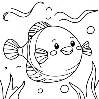 Page De Coloriage De Poisson Chat Heureux En Train De Nager 104611 42383