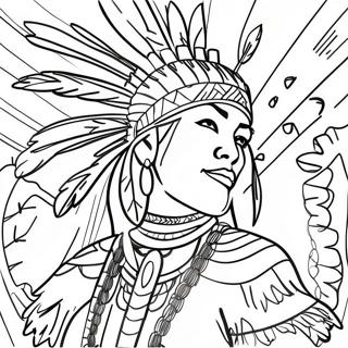 Colorful Native American Dancer Coloring Page 104687-42438