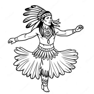 Colorful Native American Dancer Coloring Page 104687-42439