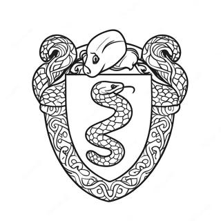 Page De Coloriage Du Blason De Serpentard Avec Serpent 104764-42497