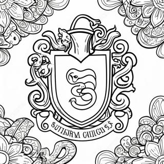 Page De Coloriage Du Blason De Serpentard Avec Serpent 104764-42499