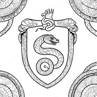 Page De Coloriage Du Blason De Serpentard Avec Serpent 104764-42500