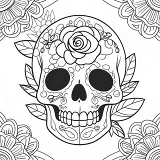 Page De Coloriage Design De Crane Et Rose Romantique 104792-42525