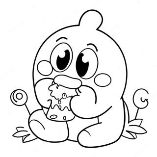 Page De Coloriage Mignon Om Nom Mangeant Des Bonbons 104971-42659