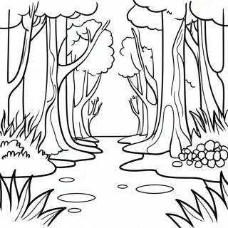 Page A Colorier De Paysage Forestier Serein 105074-42737