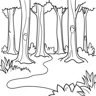 Page A Colorier De Paysage Forestier Serein 105074-42738