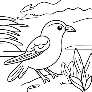 Page De Coloriage De La Migration Coloree Des Oiseaux 105253-42889