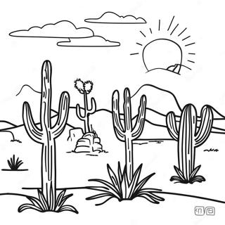 Page De Coloriage Paysage Desertique Arizona 105304-42929