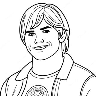 Page De Coloriage De Troy Bolton Chantant 105407-43010