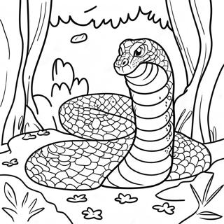 Page De Coloriage Anaconda Realiste Dans La Jungle 105433-43029