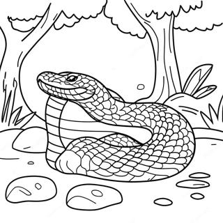 Page De Coloriage Anaconda Realiste Dans La Jungle 105433-43030