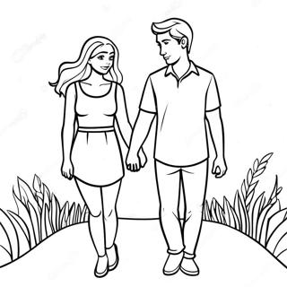 Page De Coloriage Couple Mignon Se Tenant La Main 105484-43066