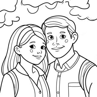 Page De Coloriage Adorable Petit Ami Et Petite Amie 105485-43070