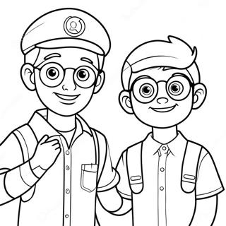 Page De Coloriage Blippi Et Meekah 105587-43147