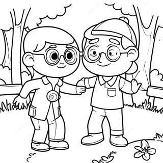 Page De Coloriage Blippi Et Meekah Jouant Dans Le Parc 105589-43154