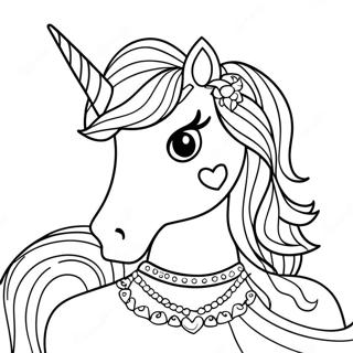Page De Coloriage De Licorne Barbie Etincelante 105716-43251