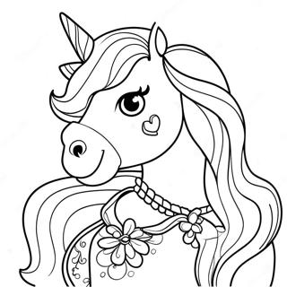 Page De Coloriage De Licorne Barbie Etincelante 105716-43252