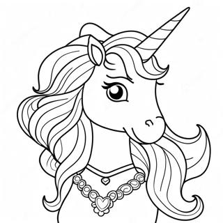 Page De Coloriage De Licorne Barbie Avec Une Corne Scintillante 105719-43262
