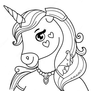 Page De Coloriage De Licorne Barbie Avec Une Corne Scintillante 105719-43263