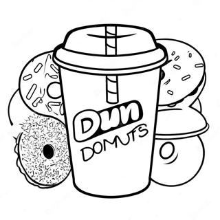 Page De Coloriage De Tasse Dunkin Donuts Coloree 105742-43272