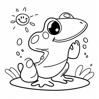 Page De Coloriage De Grenouille Joueuse Attrapant Une Mouche 105770-43297