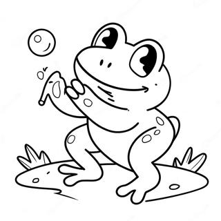 Page De Coloriage De Grenouille Joueuse Attrapant Une Mouche 105770-43299