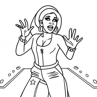 Page De Coloriage De Cardi B En Performance Sur Scene 105846-43349