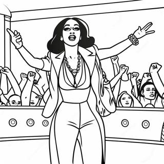 Page De Coloriage De Cardi B En Performance Sur Scene 105846-43350