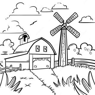 Page De Coloriage Paysage De Ferme Realiste 106025-43486