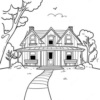 Page De Coloriage Charmante Maison De Ferme 106026-43490