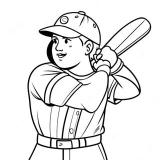 Page A Colorier De Joueur De Baseball Balancant Une Batte 10603-1606